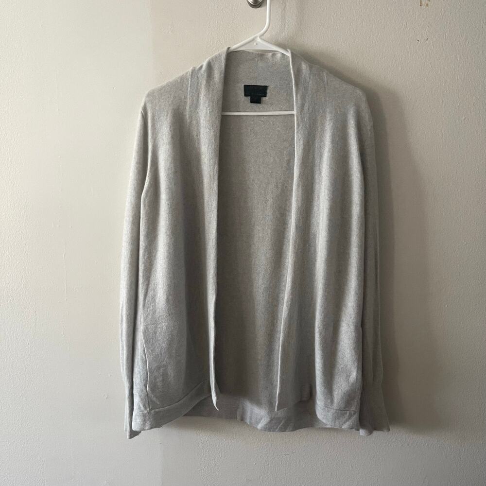 J. Crew Collection Italian Cashmere Open Front Cardigan Womens Medium Gray F5915